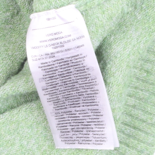 Vero Moda Women Green XS Crew Neck Long Sleeve Knit Jumper