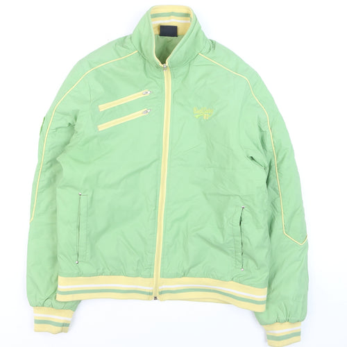 Back Swing 83 Women's Green Bomber Jacket Size 14 Casual Zip Up