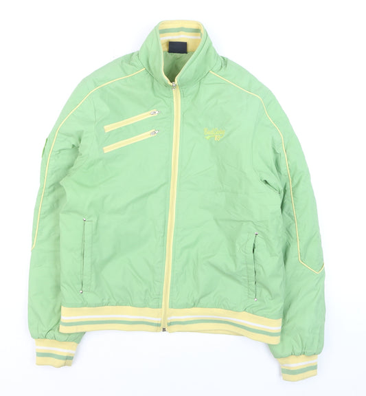 Back Swing 83 Women's Green Bomber Jacket Size 14 Casual Zip Up