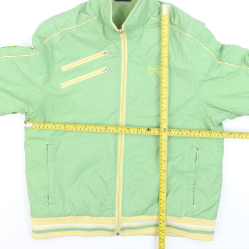Back Swing 83 Women's Green Bomber Jacket Size 14 Casual Zip Up