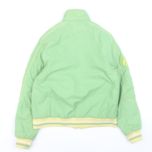 Back Swing 83 Women's Green Bomber Jacket Size 14 Casual Zip Up