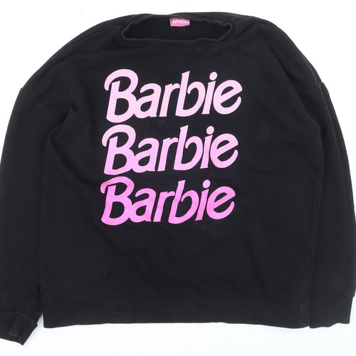 Barbie Womens Black Pullover Logo Sweatshirt Size S