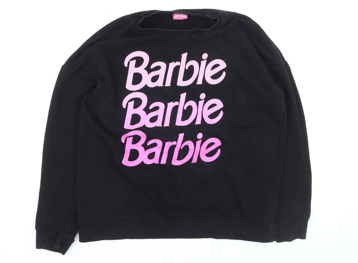 Barbie Womens Black Pullover Logo Sweatshirt Size S