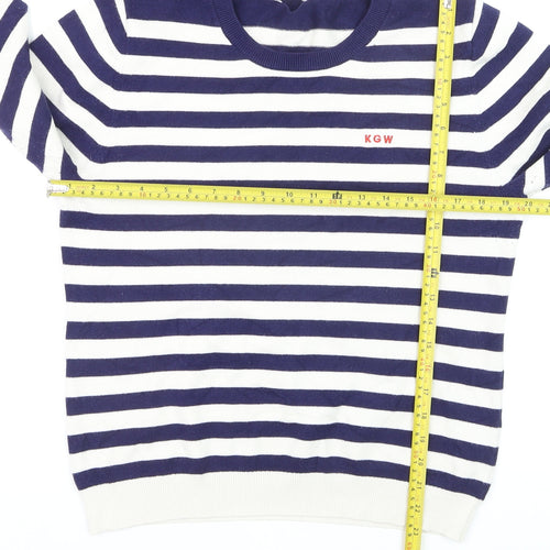 Kelly & Grace Women’s Navy Stripe Pullover Jumper XL Viscose Blend