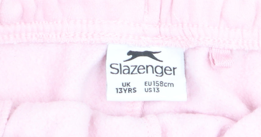 Slazenger Girls Pink Sweatpants Size 13 Years Elastic Waist Joggers