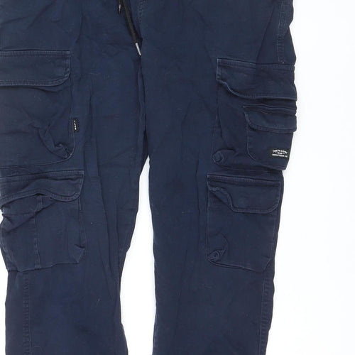 Tokyo Laundry Men's Blue Cargo Trousers XL W36 Elastic Waist