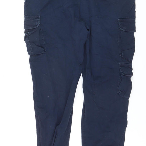 Tokyo Laundry Men's Blue Cargo Trousers XL W36 Elastic Waist