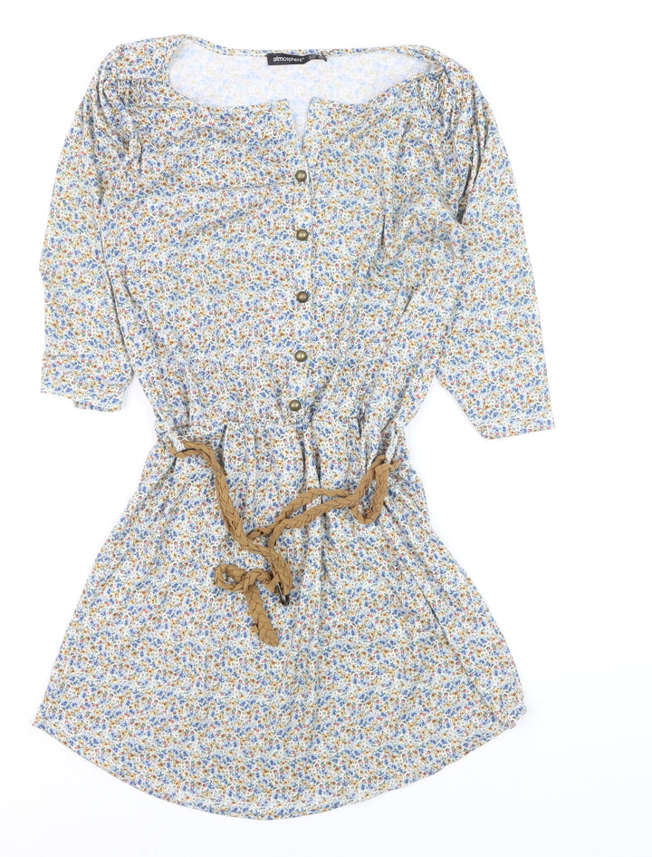 Atmosphere Womens Multicoloured Floral Shirt Dress Size 10