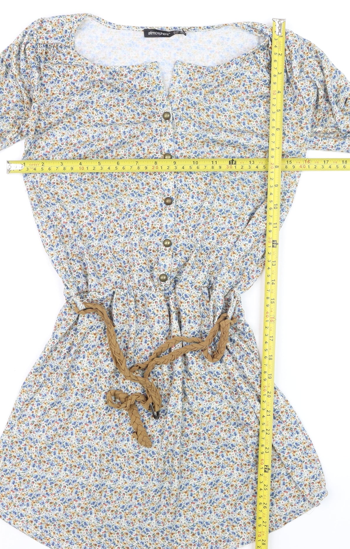 Atmosphere Womens Multicoloured Floral Shirt Dress Size 10
