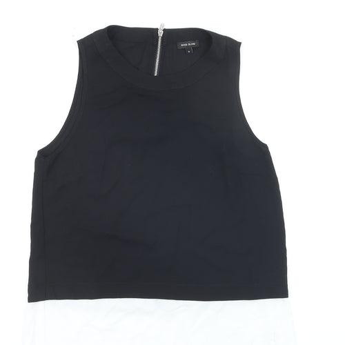 River Island Women’s Black Colourblock Sleeveless Blouse Size 8