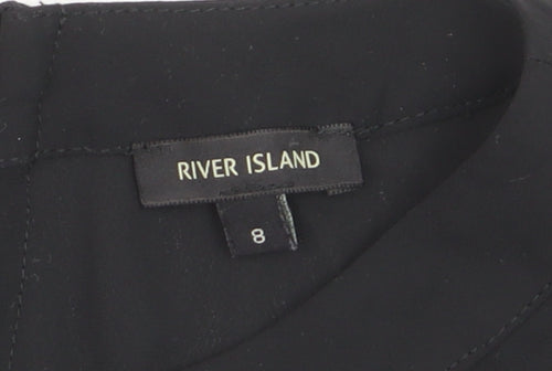 River Island Women’s Black Colourblock Sleeveless Blouse Size 8