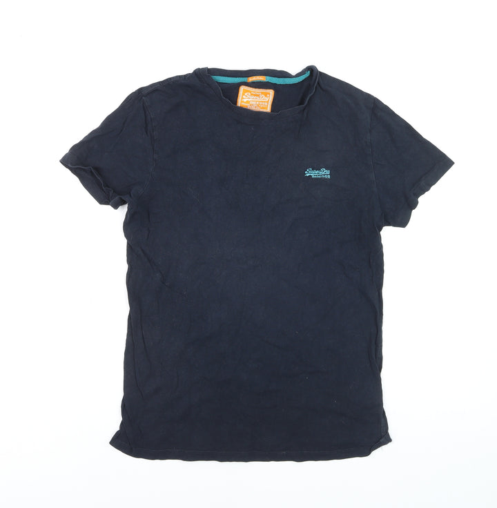 Superdry Men's Navy Blue Cotton Crew Neck Short Sleeve T-Shirt Medium