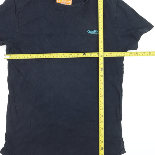 Superdry Men's Navy Blue Cotton Crew Neck Short Sleeve T-Shirt Medium