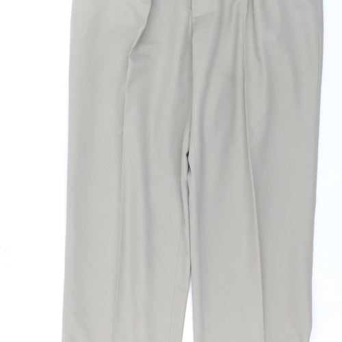 Cedarwood State Men's Beige 34W 31L Pleated Dress Trousers