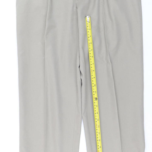 Cedarwood State Men's Beige 34W 31L Pleated Dress Trousers