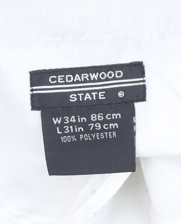 Cedarwood State Men's Beige 34W 31L Pleated Dress Trousers