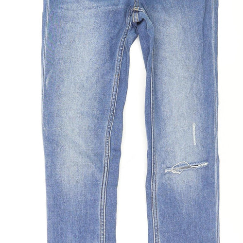 Denim Co. Womens Blue Size 6 Skinny Distressed Stretch Jeans