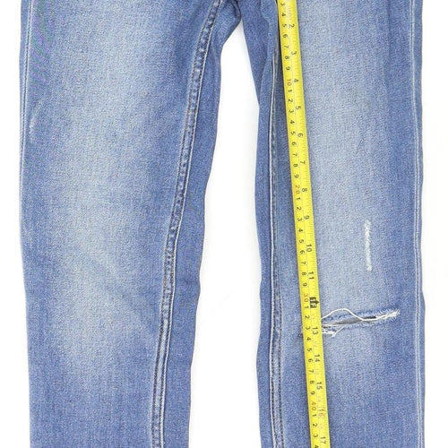 Denim Co. Womens Blue Size 6 Skinny Distressed Stretch Jeans