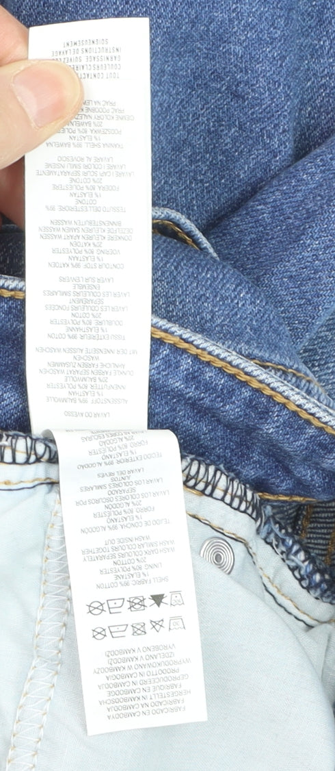 Denim Co. Womens Blue Size 6 Skinny Distressed Stretch Jeans