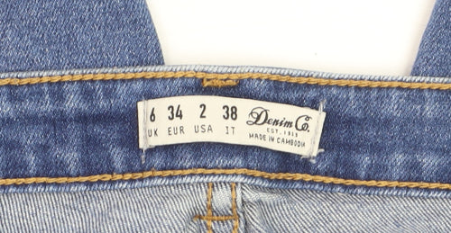 Denim Co. Womens Blue Size 6 Skinny Distressed Stretch Jeans