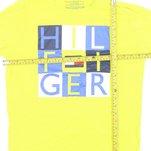 Tommy Hilfiger Boys Yellow Graphic Logo Cotton T-Shirt Size 16 Years