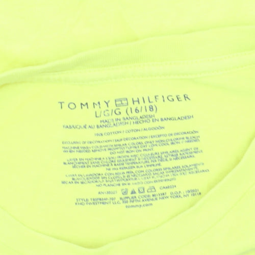 Tommy Hilfiger Boys Yellow Graphic Logo Cotton T-Shirt Size 16 Years