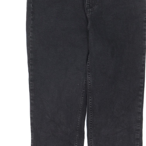 F&F Women's Black Straight Leg Jeans UK 12 High Rise Denim
