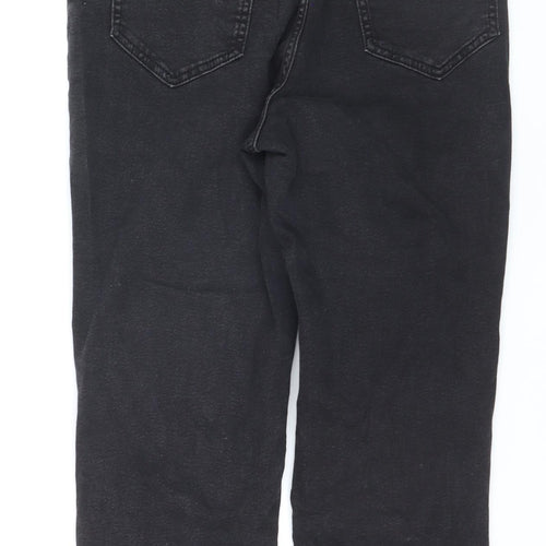 F&F Women's Black Straight Leg Jeans UK 12 High Rise Denim
