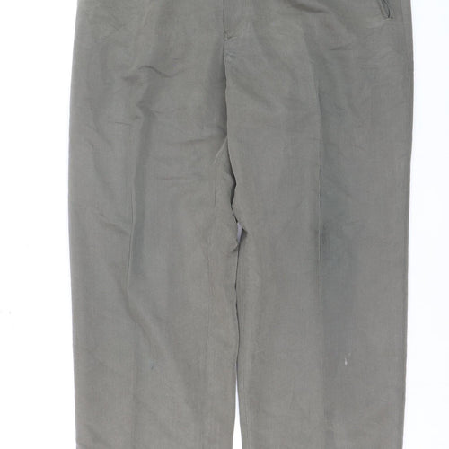 Butler & Webb Men's Grey Cotton Dress Pants W34 L31