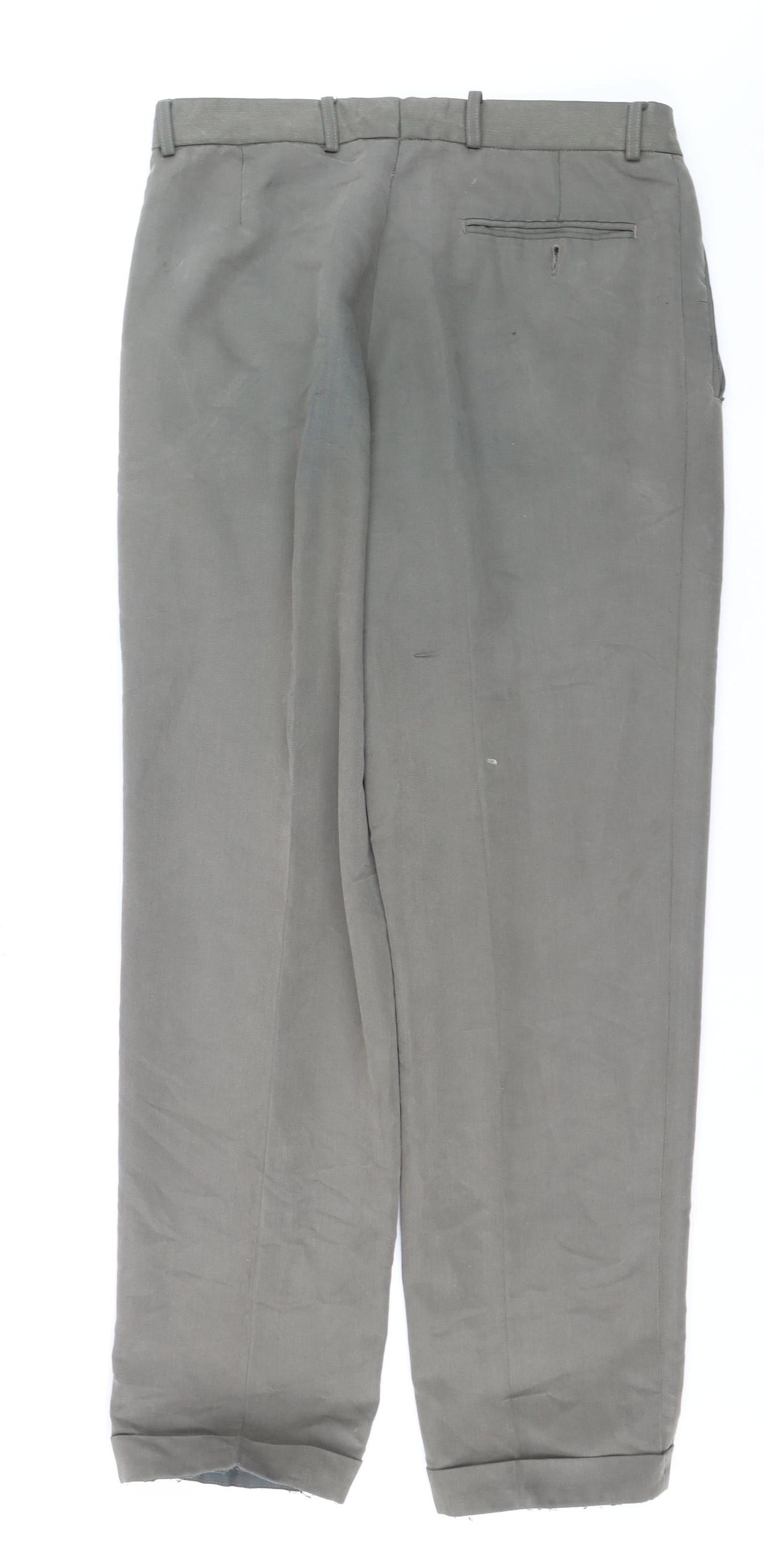 Butler & Webb Men's Grey Cotton Dress Pants W34 L31