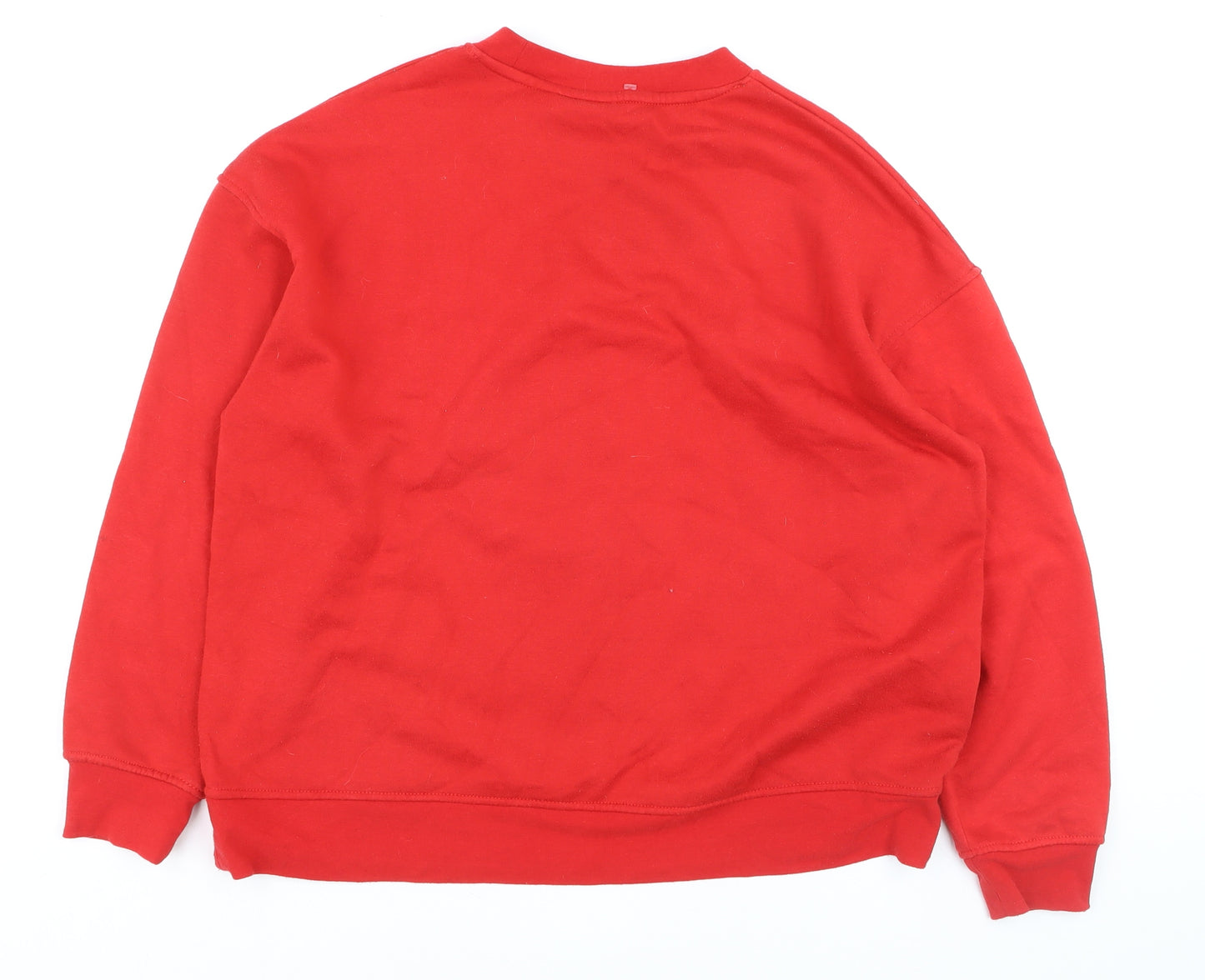Disney Women Red Minnie Mouse Sweatshirt UK 12 M Crew Neck Pullover