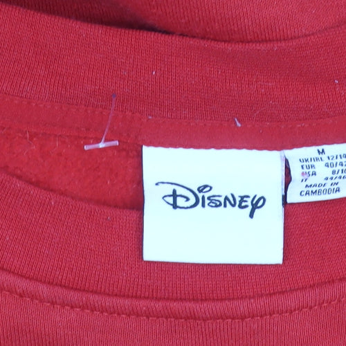 Disney Women Red Minnie Mouse Sweatshirt UK 12 M Crew Neck Pullover