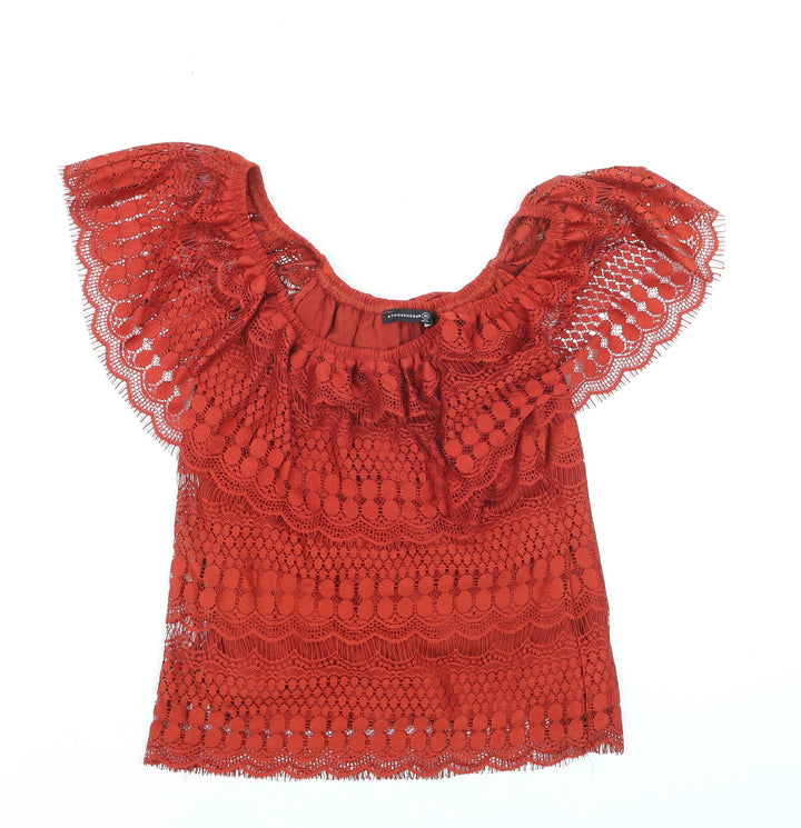 Atmosphere Women’s Red Lace Off Shoulder Blouse Size 10