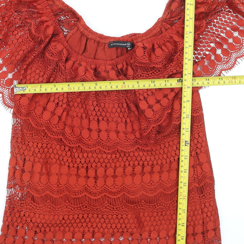 Atmosphere Women’s Red Lace Off Shoulder Blouse Size 10