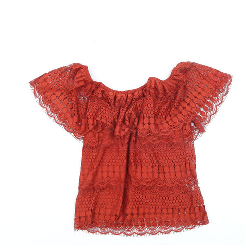 Atmosphere Women’s Red Lace Off Shoulder Blouse Size 10
