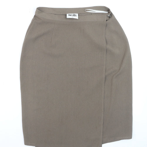Wallis Women Brown Size 12 Pencil Knee Length Skirt