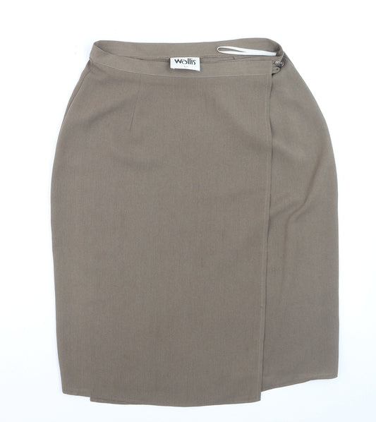 Wallis Women Brown Size 12 Pencil Knee Length Skirt
