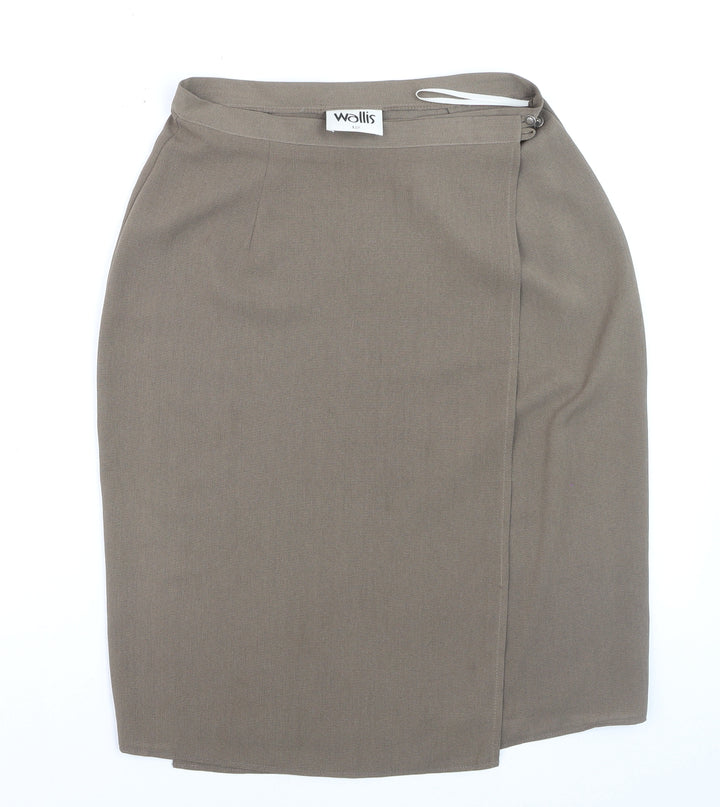 Wallis Women Brown Size 12 Pencil Knee Length Skirt