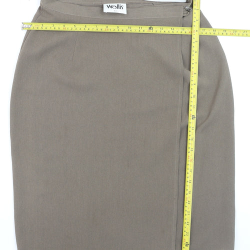 Wallis Women Brown Size 12 Pencil Knee Length Skirt