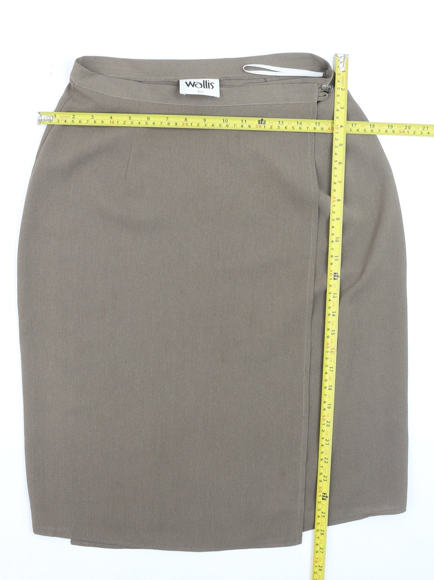 Wallis Women Brown Size 12 Pencil Knee Length Skirt