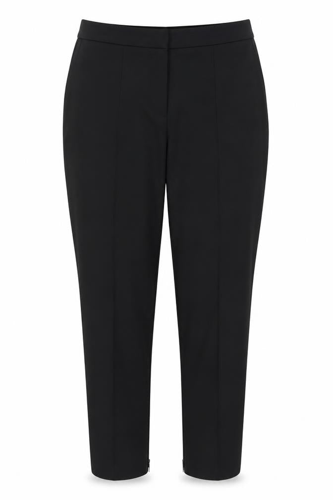 Front view of Gallery Women's Black, size 14 Slim, Ankle Work Trousers