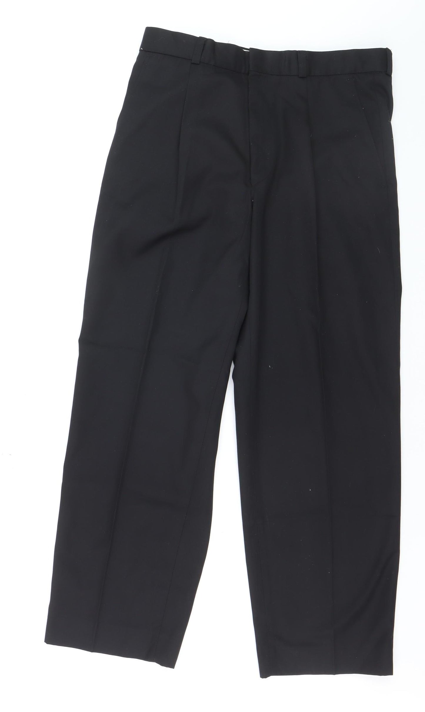 Wood State Women's Black Pleated Work Trousers Size L 32W 29L