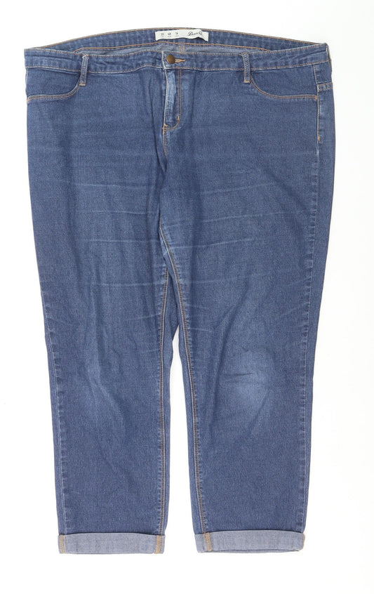 Denim Co. Women Blue Size 16 Cropped Stretch Jeans