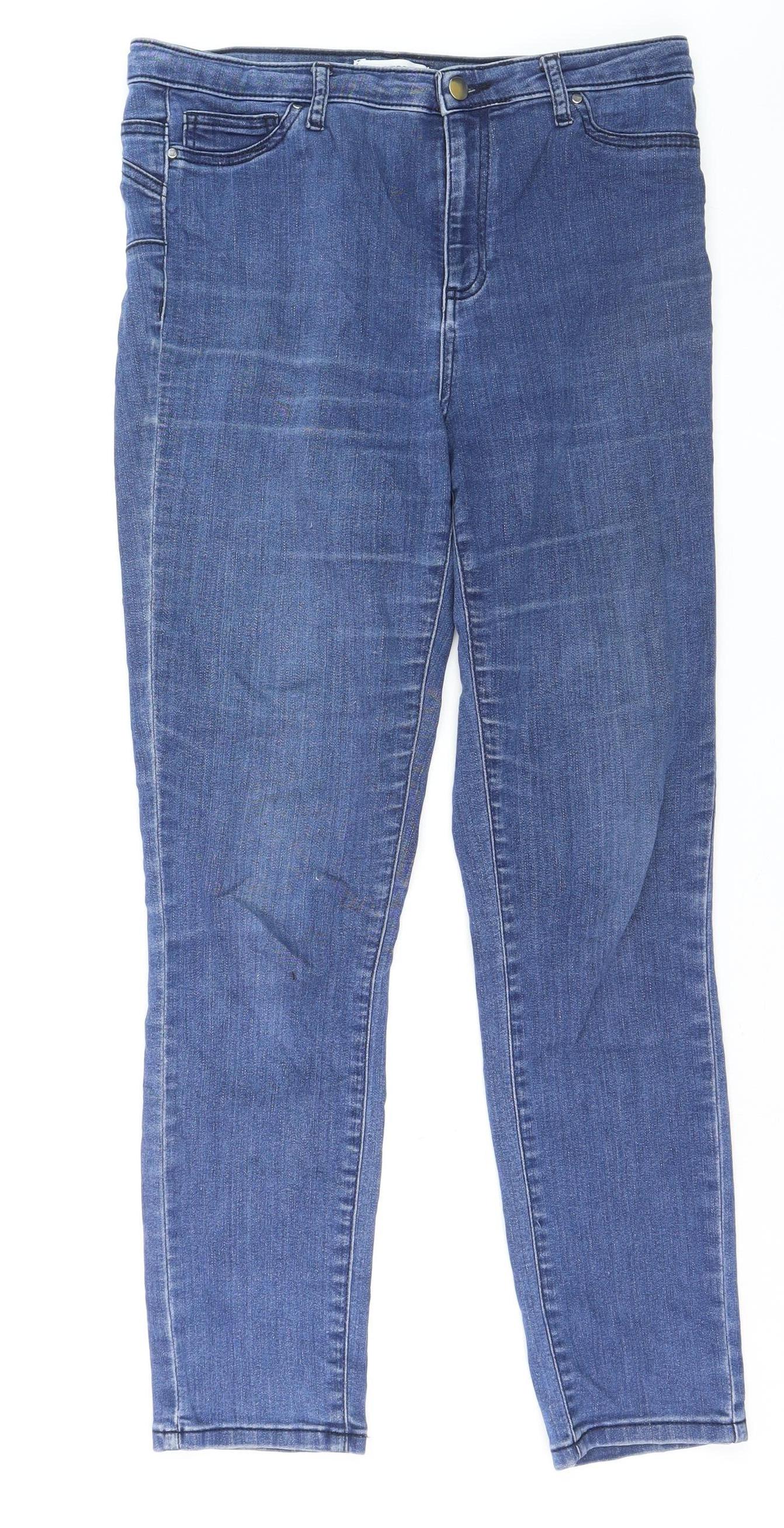 Gallery Womens Blue Slim Fit Mid Rise Skinny Jeans Size 12