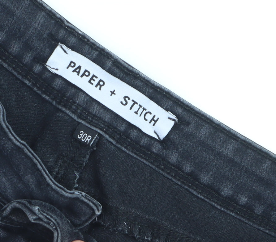 Paper + Stitch Women Black Skinny Jeans Size 30R Mid Rise Stretch Denim
