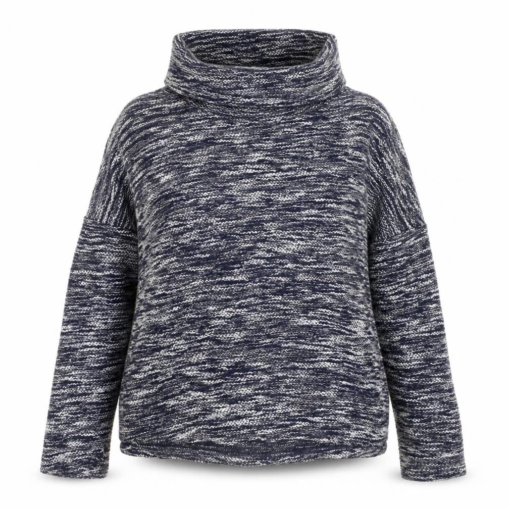 Front view of Marks & Spencer Women Blue Roll Neck Knit Jumper, size 18