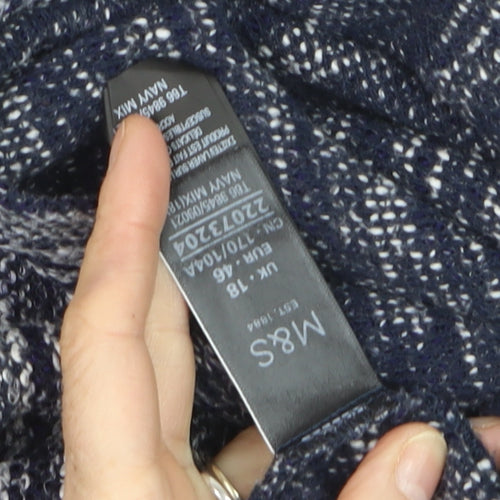 Marks and Spencer Women Blue Roll Neck Knit Jumper Size 18