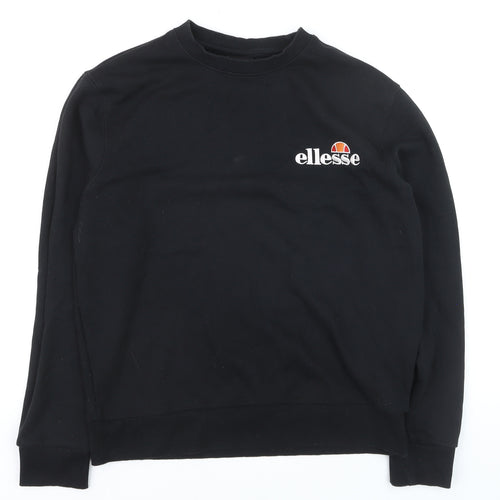 Ellesse Womens Black Crew Neck Pullover Sweatshirt UK 12