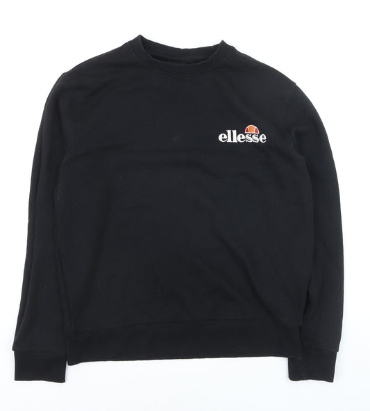 Ellesse Womens Black Crew Neck Pullover Sweatshirt UK 12