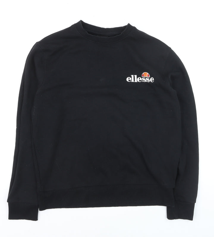 Ellesse Womens Black Crew Neck Pullover Sweatshirt UK 12